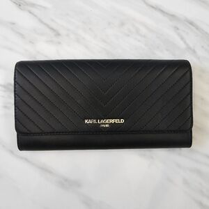 Karl Lagerfeld Black Quilted Wallet